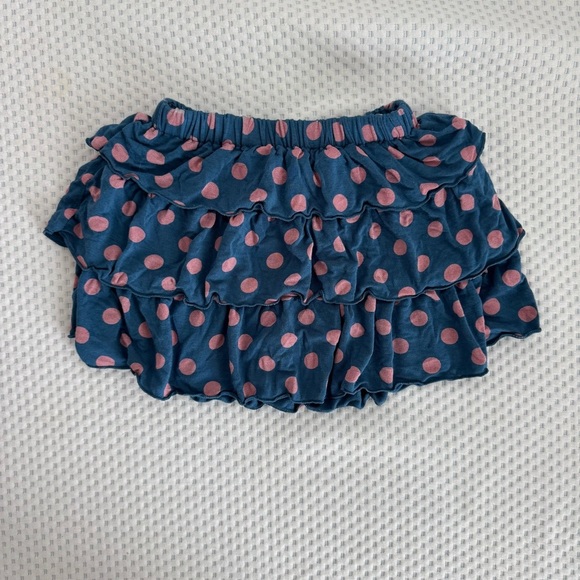 Kickee Pants Baby Girls Bamboo Blue and Pink Polka Dot Ruffle Skirt size 18-24m - Picture 1 of 4